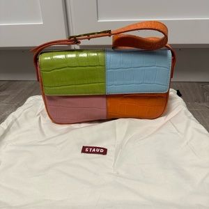 Staud Tommy Colorblock Moc Croc